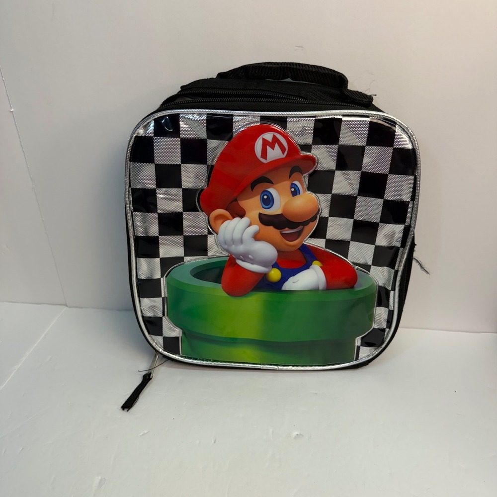 Nintendo Super Mario Insulated Lunch Bag Accessory Innovations Checkered Mario